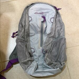 NWT Eddie Bauer Silver and Purple Backpack
